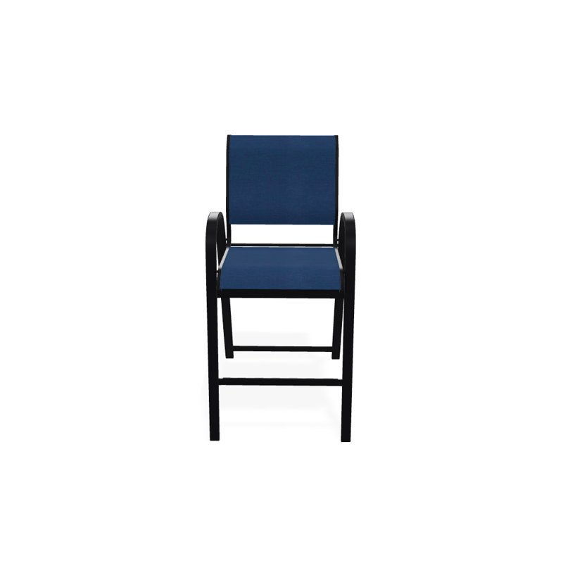 Tabouret de bar Holna, Noir texturé, Cobalt 35D Sunbrella®