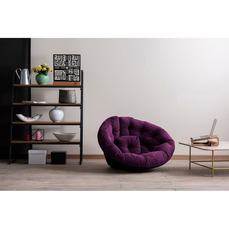 Fauteuil poire standard classique, 100 % polyester mauve
