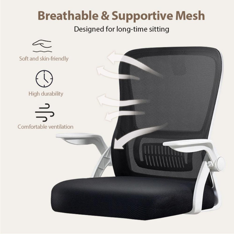 Fauteuil de bureau en maille XUEGW, Noir blanc