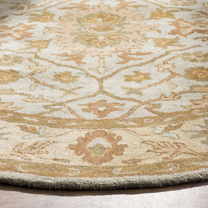 Tressler Hand Tufted Wool/Cotton/Latex Oriental Rug in Blue/Ivory, Rectangle 4' x 6'