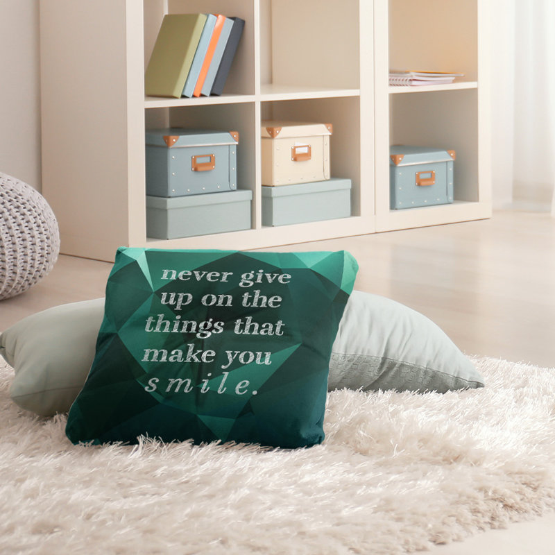 Reversible Throw Pillow, 26" x 26", Emerald