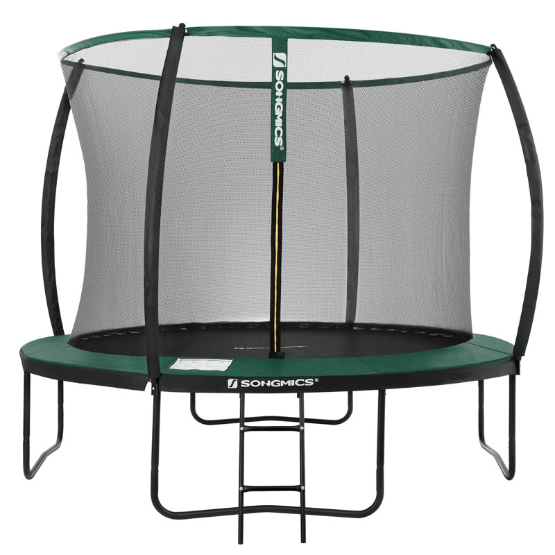 Songmics ft Round Backyard Trampoline with Safety Enclosure, Green