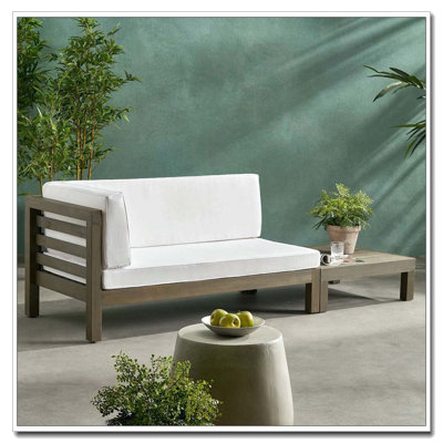 BANC D'ANGLE GAUCHE ET TABLE BASSE