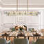 Lustre linéaire en laiton 6 lumières avec îlot de cuisine 55 po Aaron -258378855