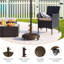 Porte-parasol de 55 lb en résine robuste avec support de parasol autoportant avec 4 roues verrouillables-109050161