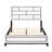 Modern White Queen Bed For Bedroom, Wood, Black Line Design Enhancement Contemporary Bed, Wooden Bedroom Furniture With-1037172631