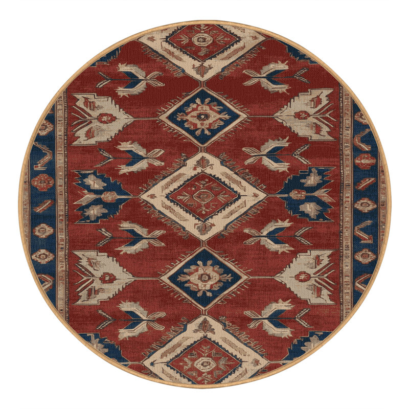 Tapis brun lavable à la machine, Rond 6 pi