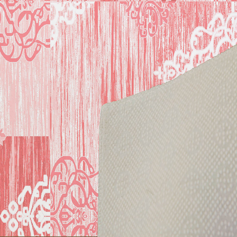Tapis rose en polyester Braaten, Tapis de couloir 2 pi 7 po x 9 pi 10 po