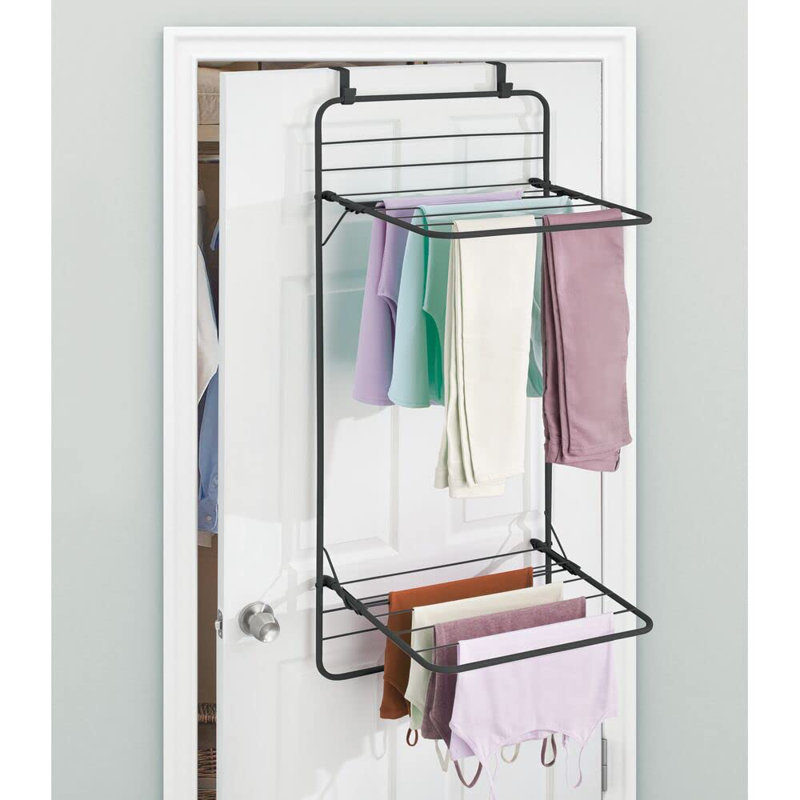 Metal Foldable Wall-Mounted Drying Rack, Grey