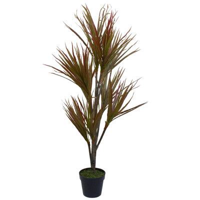 Plante artificielle verte et rouge 55 po Dracaena