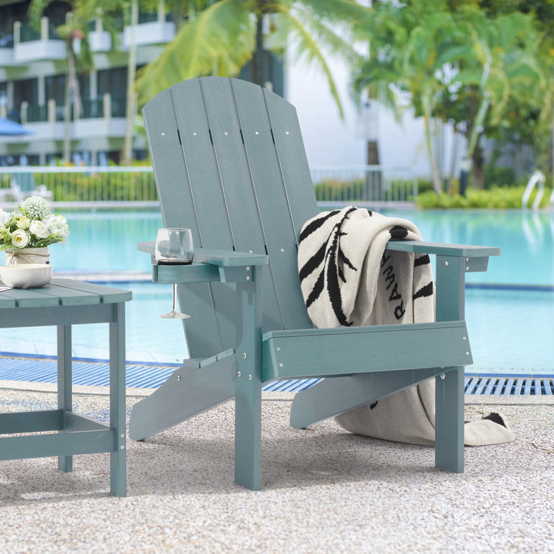 Navy Blue Outdoor Adirondack Chair, Lake Blue