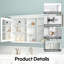 30''H Surface Mount Solid Wood Framed Medicine Cabinet With Mirror And Wooden Shelves