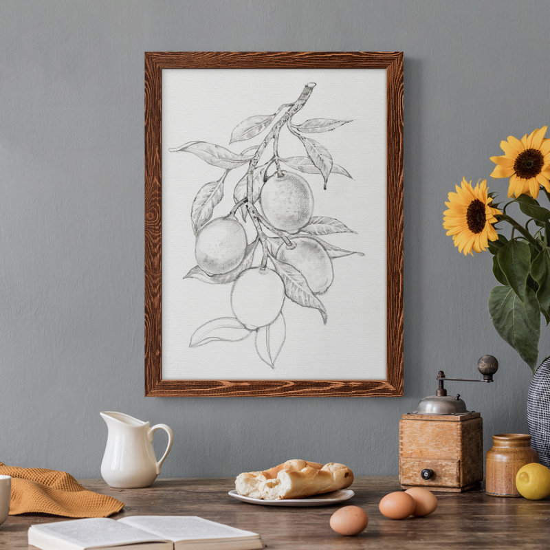 Branche de fruitier I, toile encadrée de qualité supérieure - prête à être accrochée, H 44 po x l 31 po x P 1 po, Érable