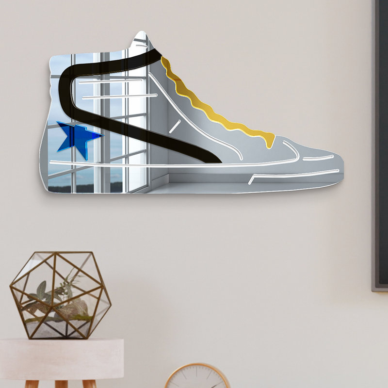 Décoration murale miroir Cool Cool Sneaker, Noir / Bleu