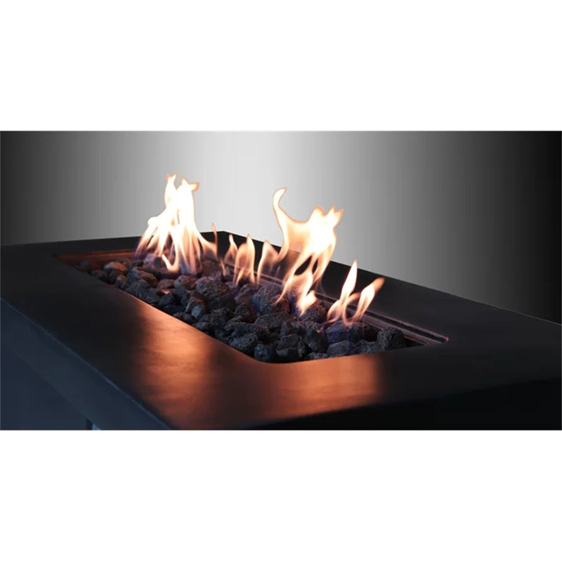 24'' H Concrete Propane/Natural Gas Outdoor Fire Pit Table, Charcoal
