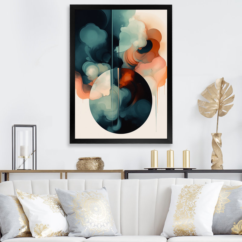 Kerner Brushstroke, impression abstraite sur toile V, Cadre photo noir, H 20 po x l 12 po x P 1 po