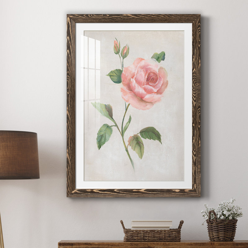 Grandiflora I - peinture encadrée, H 37,5 po x l 27,5 po x P 1,5 po, Encadré de bois de noyer