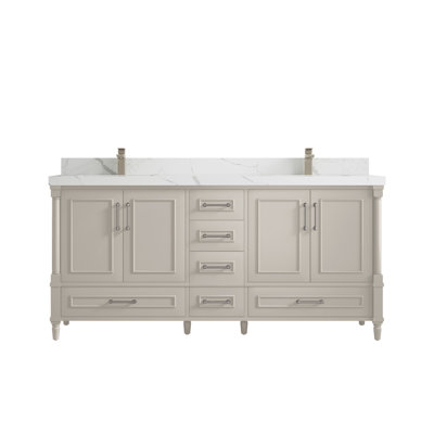 Meuble-lavabo double 72 po avec comptoir Aberdeen