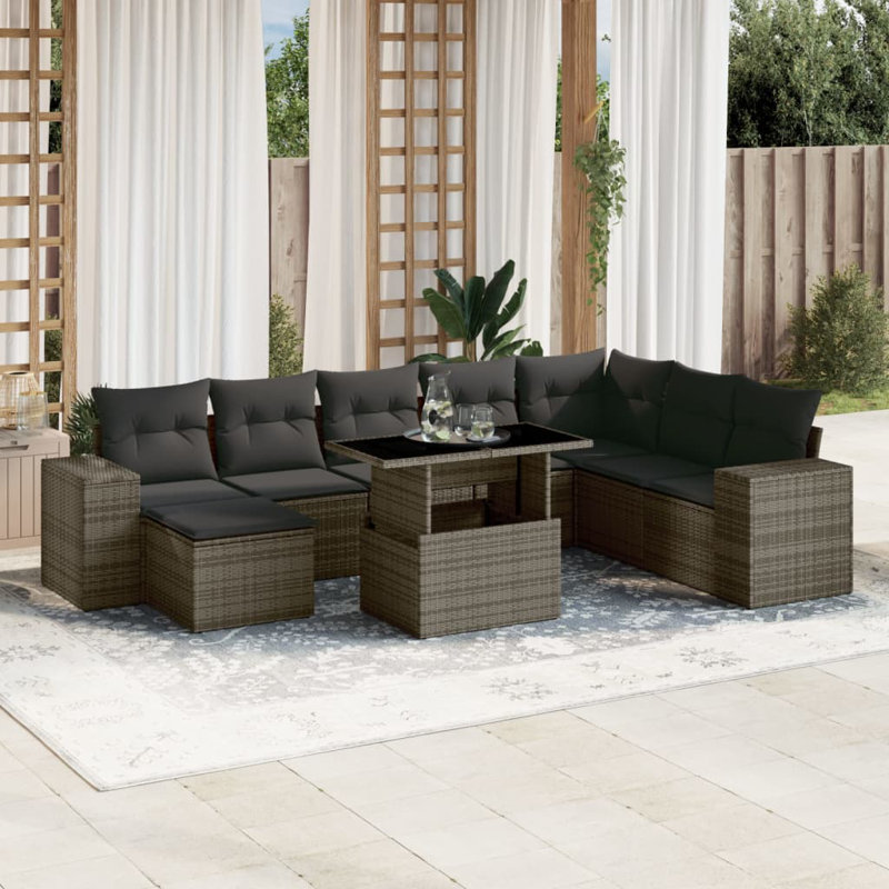 Ensemble de canapé de jardin Vidaxl gris
