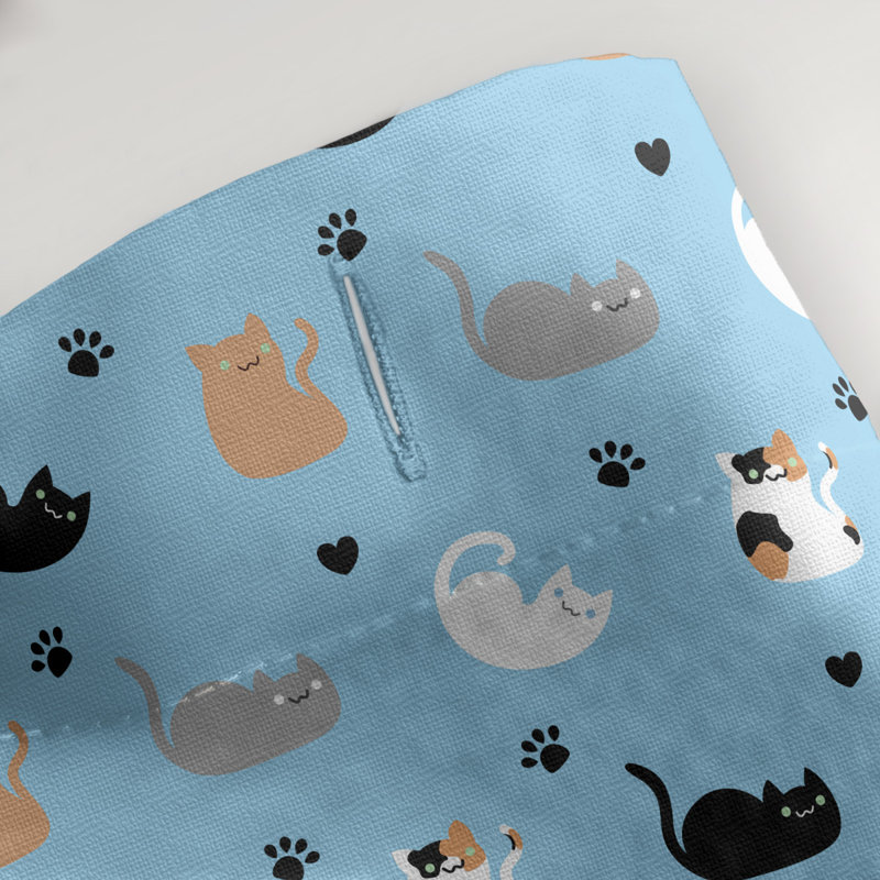 Rideau simple pour chat, Rouge / Bleu / Jaune