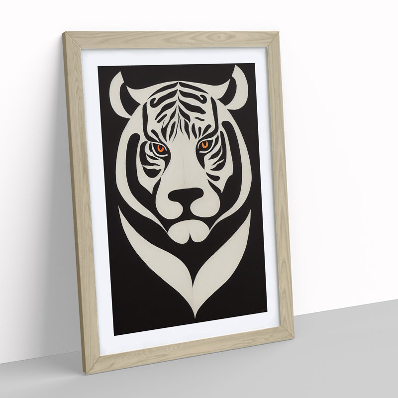 Tiger - Framed Print, Oak, 46cm H x 34cm W x 2cm D