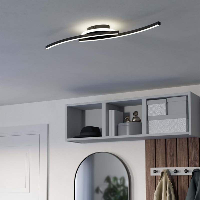 Hegg Plastic LED Semi Flush Mount, Matte Black
