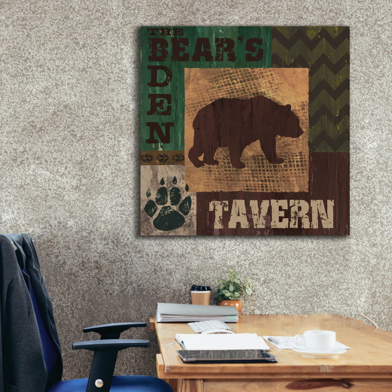  «Bears Den Tavern» par Fiona Stokes-Gilbert, art mural sur toile, 37 po x 37 po, H 37 po x l 37 po