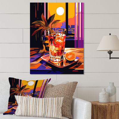 Jaune et rouge, coucher de soleil et harmonie cocktail - Art mural en métal cocktails