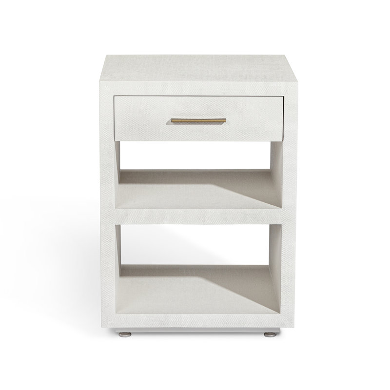 Livia 1 - Drawer Nightstand, Natural White/Antique Brass