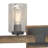 4-Light Indoor Black Walnut Bath or Vanity Light Bar or Wall Mount with Clear Seedy Bubble Glass Cylinder Shades
