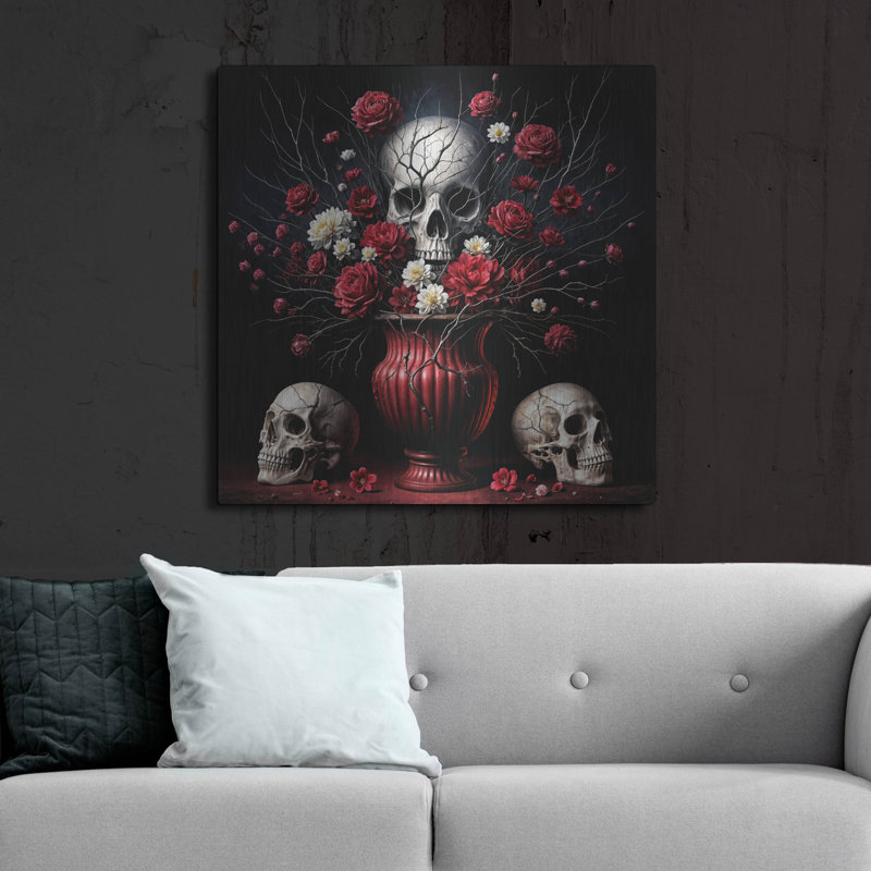  «Fleurs mortes 1» par KIR.DART, art mural en métal, H 36 po x l 36 po