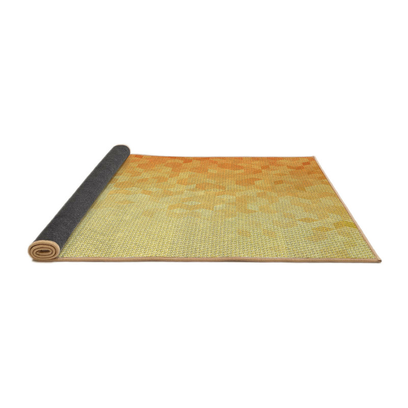 Tapis jaune en laine géométrique antonelli, Rond 3 pi