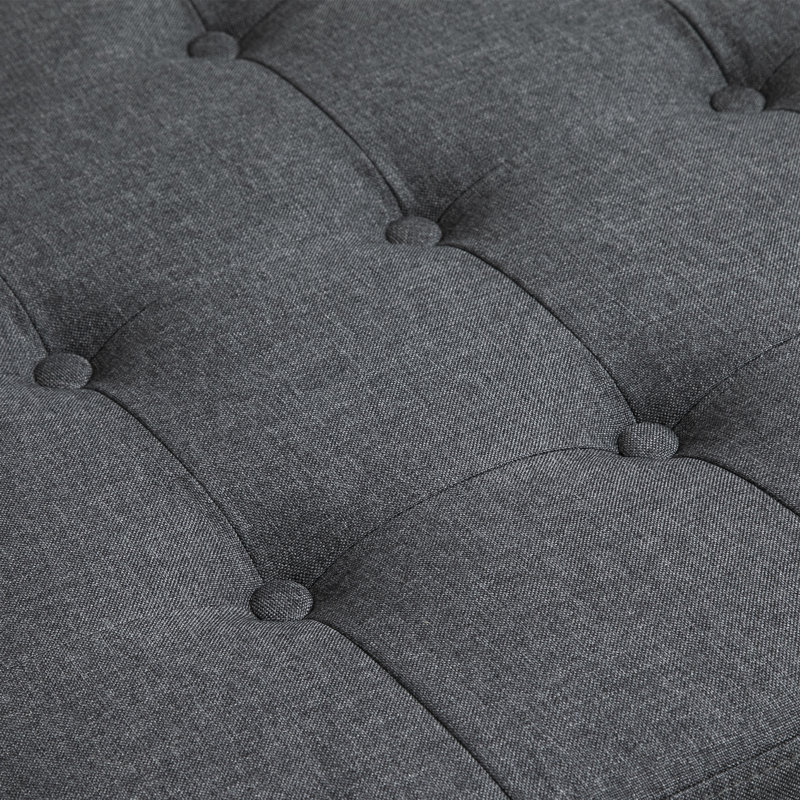 Rangement en gris, siège rabattable pour le salon, la chambre à coucher, le vestibule, style classique, rangement spacieux, revêtement doux, tissu gris à charnière sécuritaire, look rétro, coffre-fort spacieux et confortable