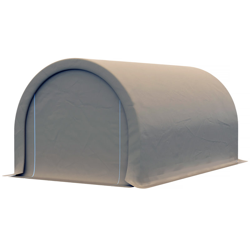 Outsunny 10' X 16' Carport, Heavy Duty Portable Garage Storage Tent With Large Zippered Door, Anti-UV PE Canopy Cover For Car, Truck, Boat, Motorcycle, Bike, Garden Tools, Outdoor Work
