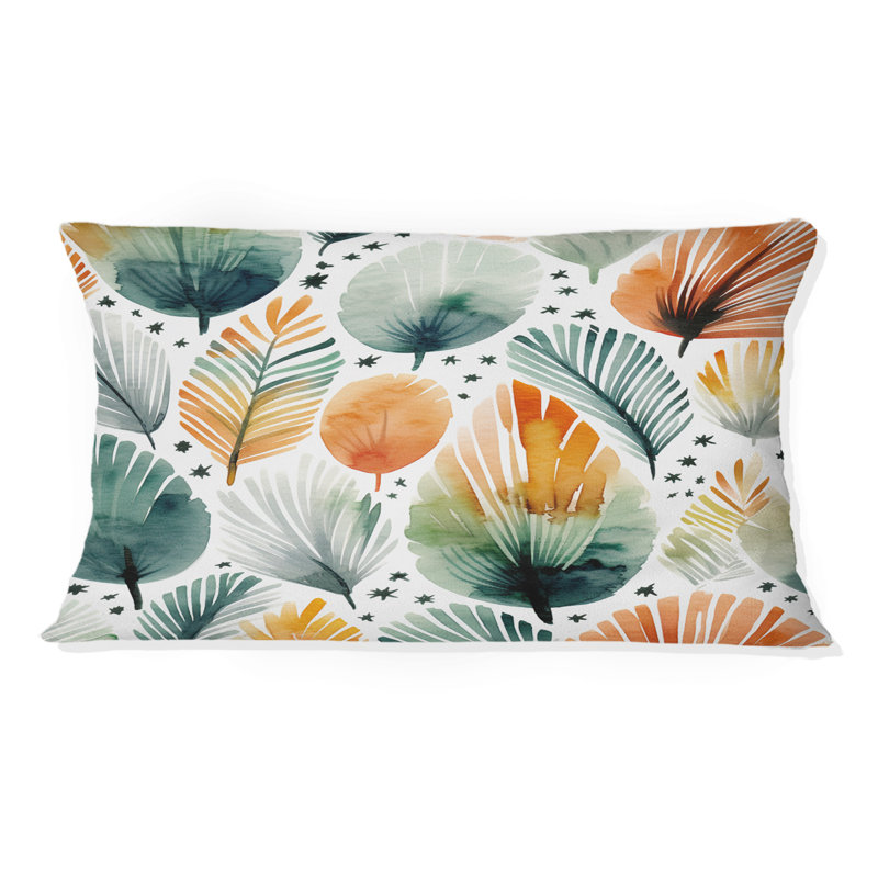 Élégance florale sarcelle orange scandinave - imprimé abstrait