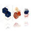 Ensemble de 3 tableaux sur toile à motifs géométriques abstraits hexagonaux et aquarelle-833358744