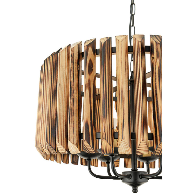 Bjerne 6 - Light Walnut/Black Drum Pendant