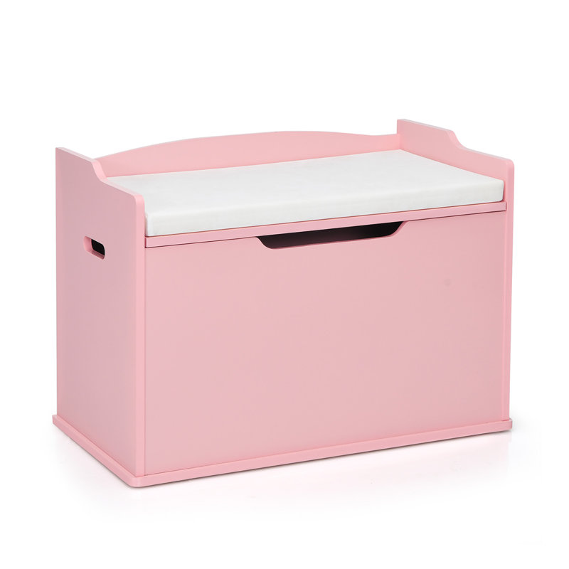 Banc de rangement pour jouets Seyhan, Rose