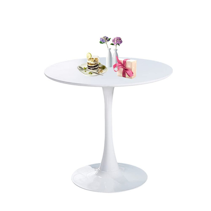 Round Dining Table White With Pedestal Base,31.5" Modern Dining Room Table For 1-4 People,Pedestal Dining Table With Round Top For Kitchen Living Room (Dining Table White)