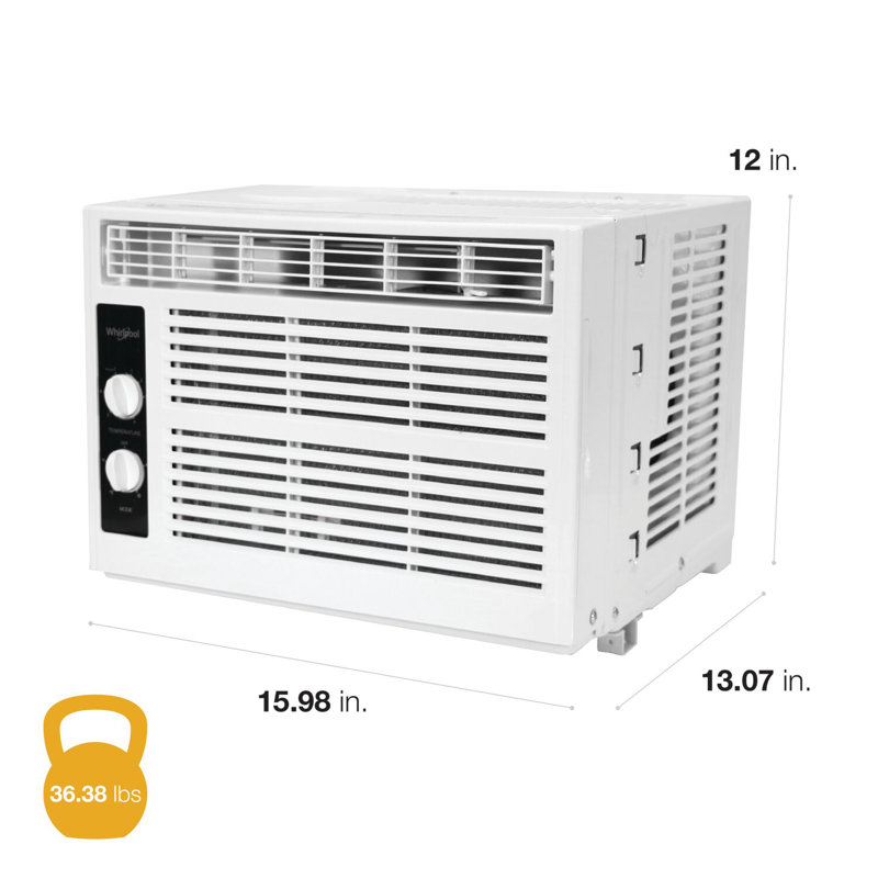 Whirlpool 5,000 BTU 115V Window-Mounted Air Conditioner with Mechanical Controls