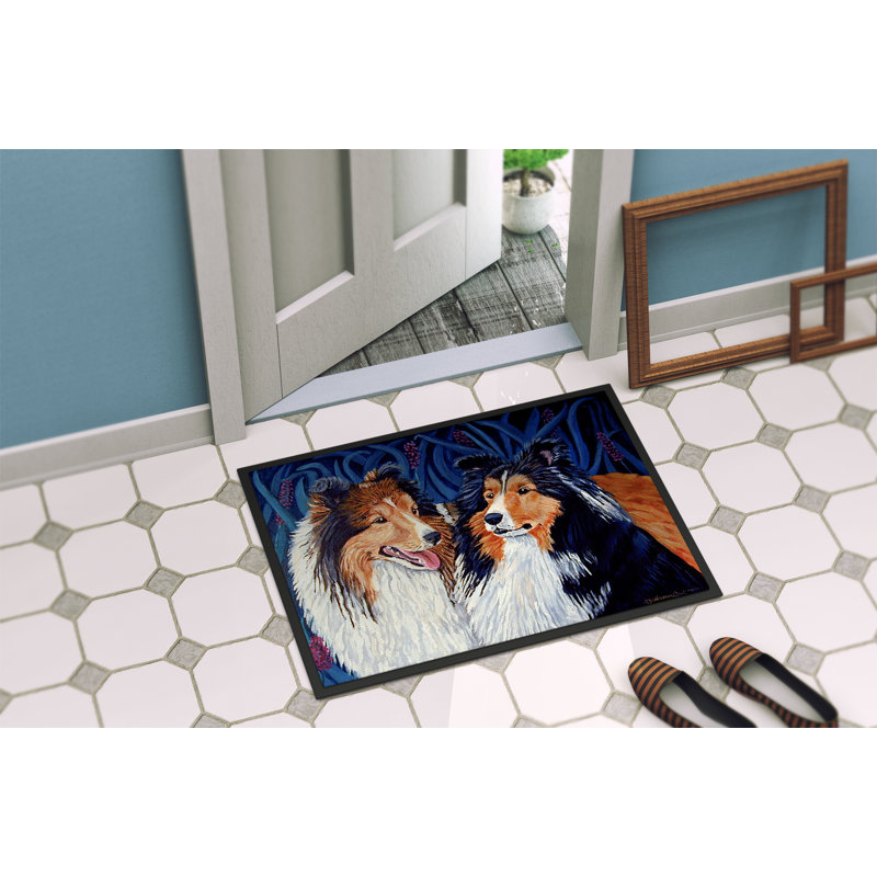 Tapis d'entrée antidérapant Stevinson Sheltie, Rectangle 1 pi 6 po x 2 pi 3 po