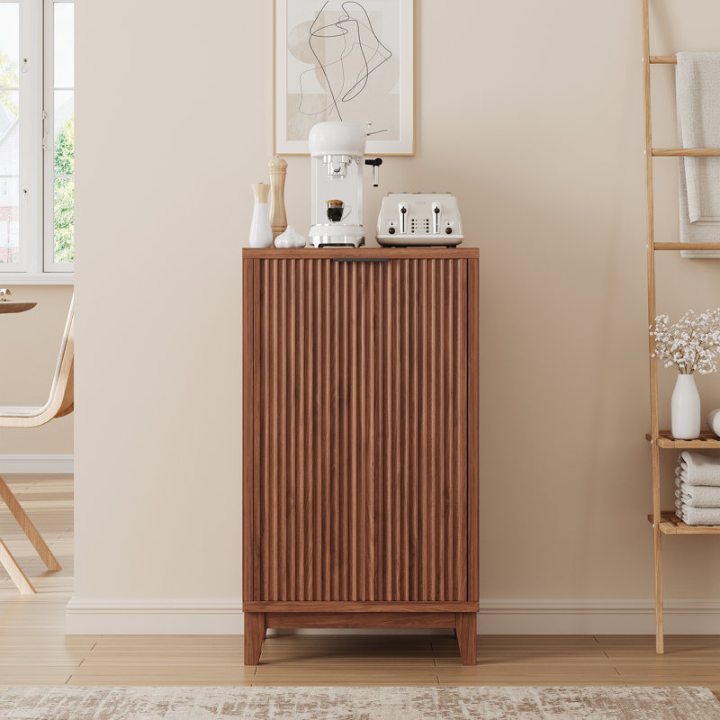 Armoire à poubelle inclinable avec contrôle des odeurs, Noyer