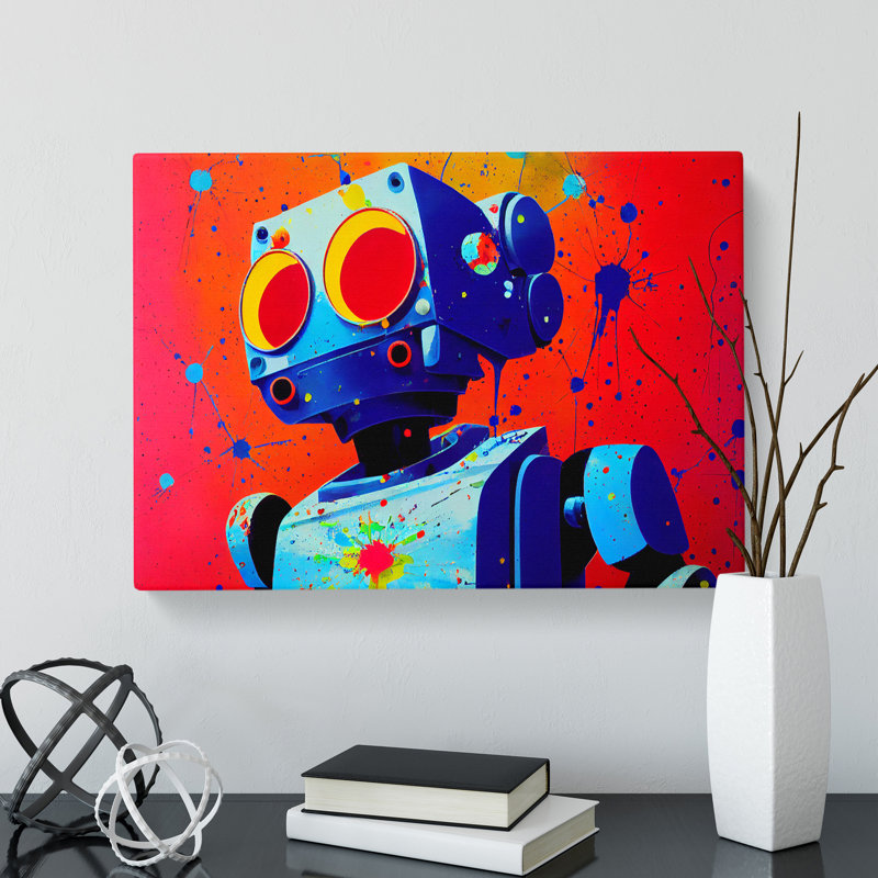 Robot Art Splash Vol.1 - Wrapped Canvas, 40cm H x 60cm W x 3cm D