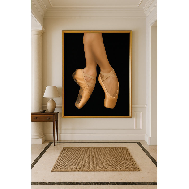 Poise & Pointe Framed Canvas Wall Art by Kasian Art Studio - Black Frame, Black