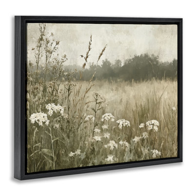 Daisy Clusters in Meadow Floating Frame, design by Petal Prints Design