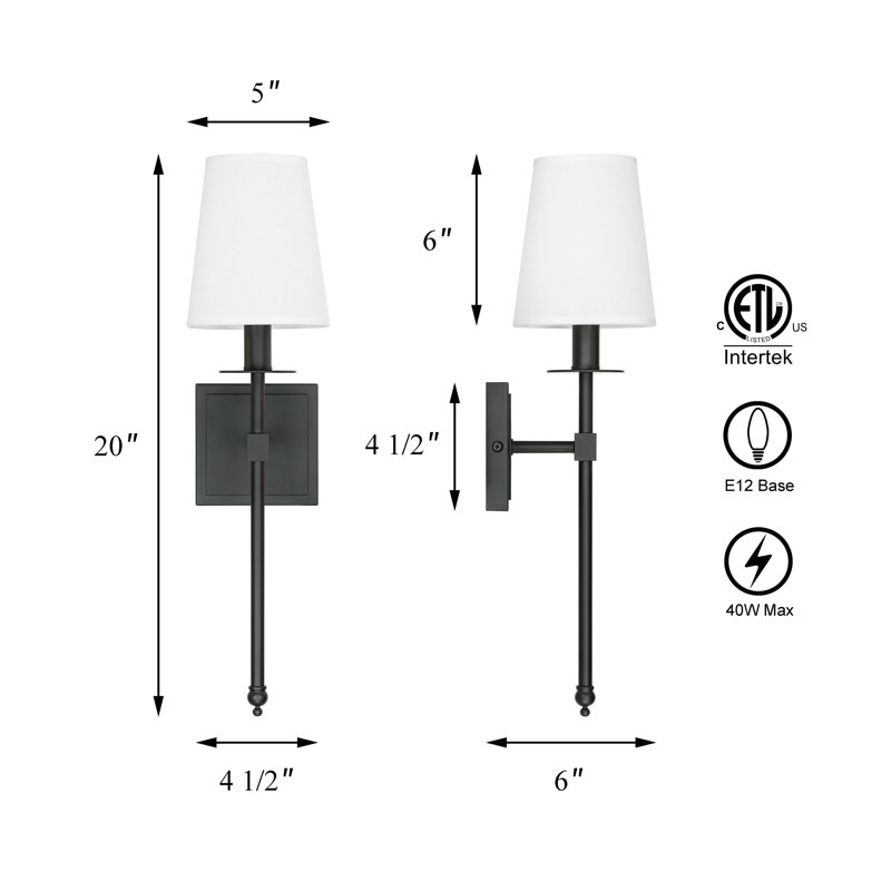 Kashunda Iron Armed Sconce, Matte Black