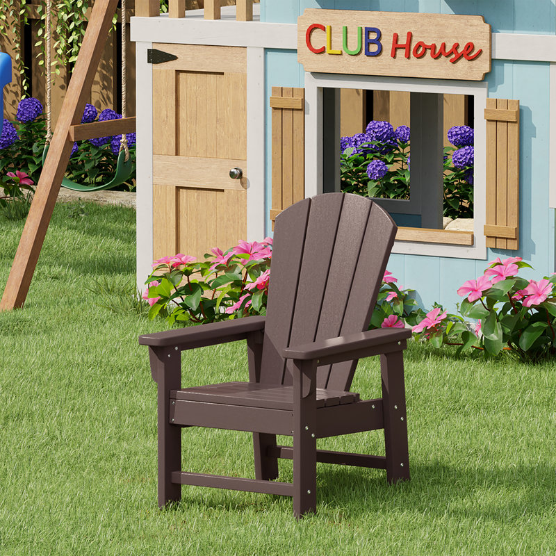 Laguna Kids All-Weather Poly Adirondack Chair, Dark Brown