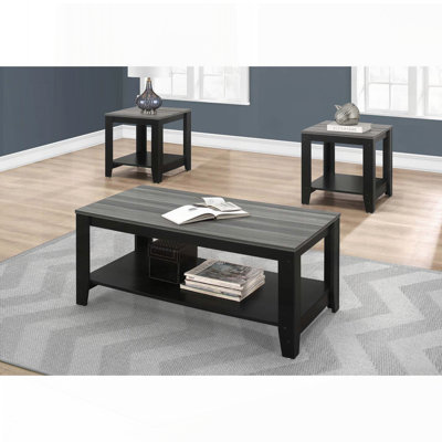 Ensemble de 3 tables basses et tables de bout avec tablettes