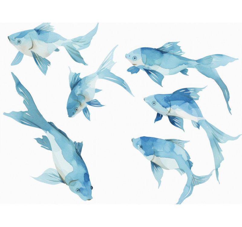 Azure Swim Ballet by Treechild — Animal Wall Art, 48 × 32, Framed Canvas, Brown