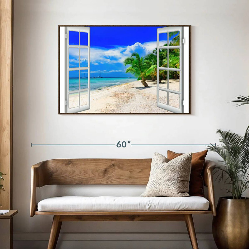 Window To Malwae, Floating Frame Walnut, 43" X 29"